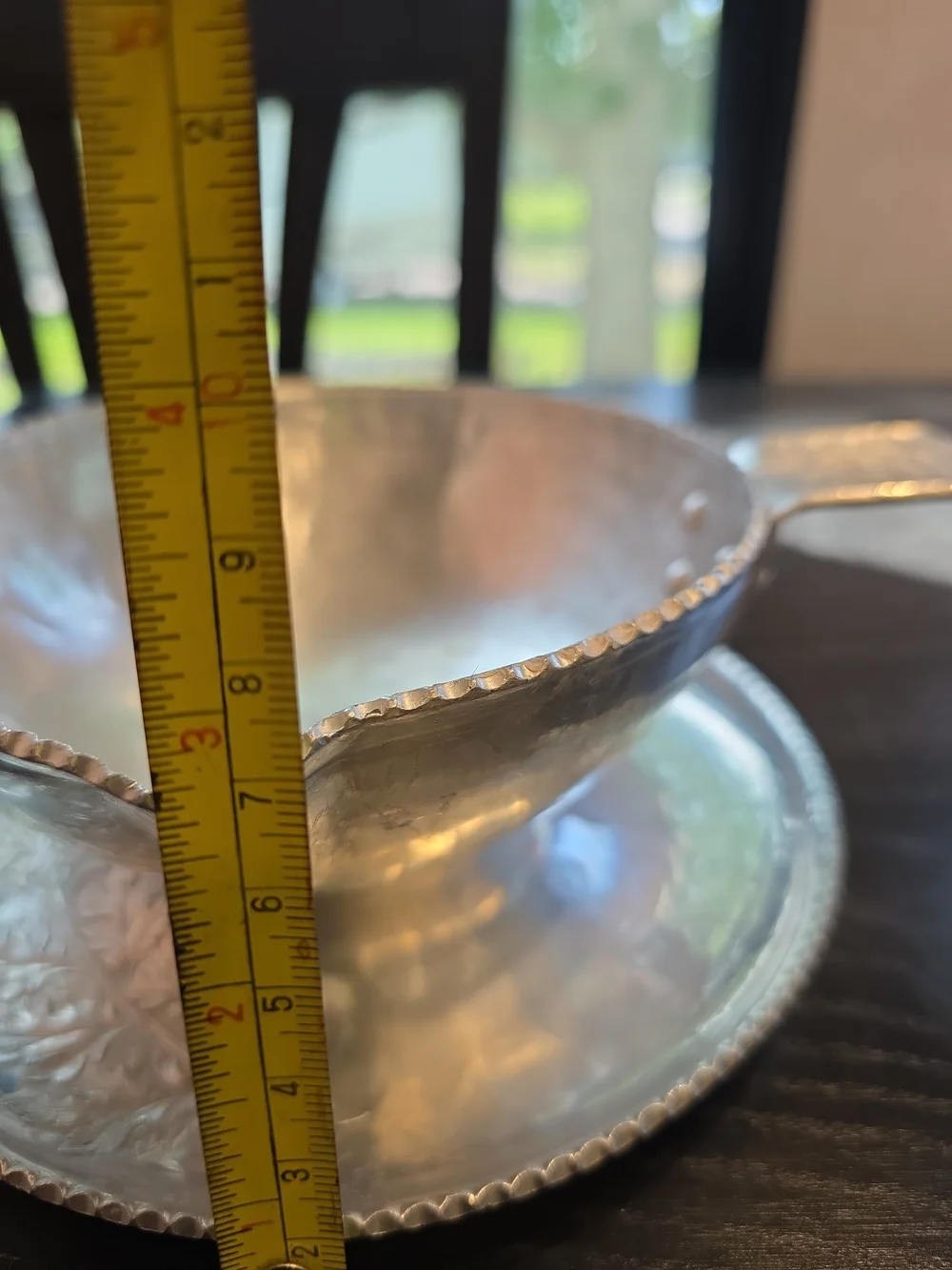 Silver-Tone Decorative Sauce Boat with Matching Underplate